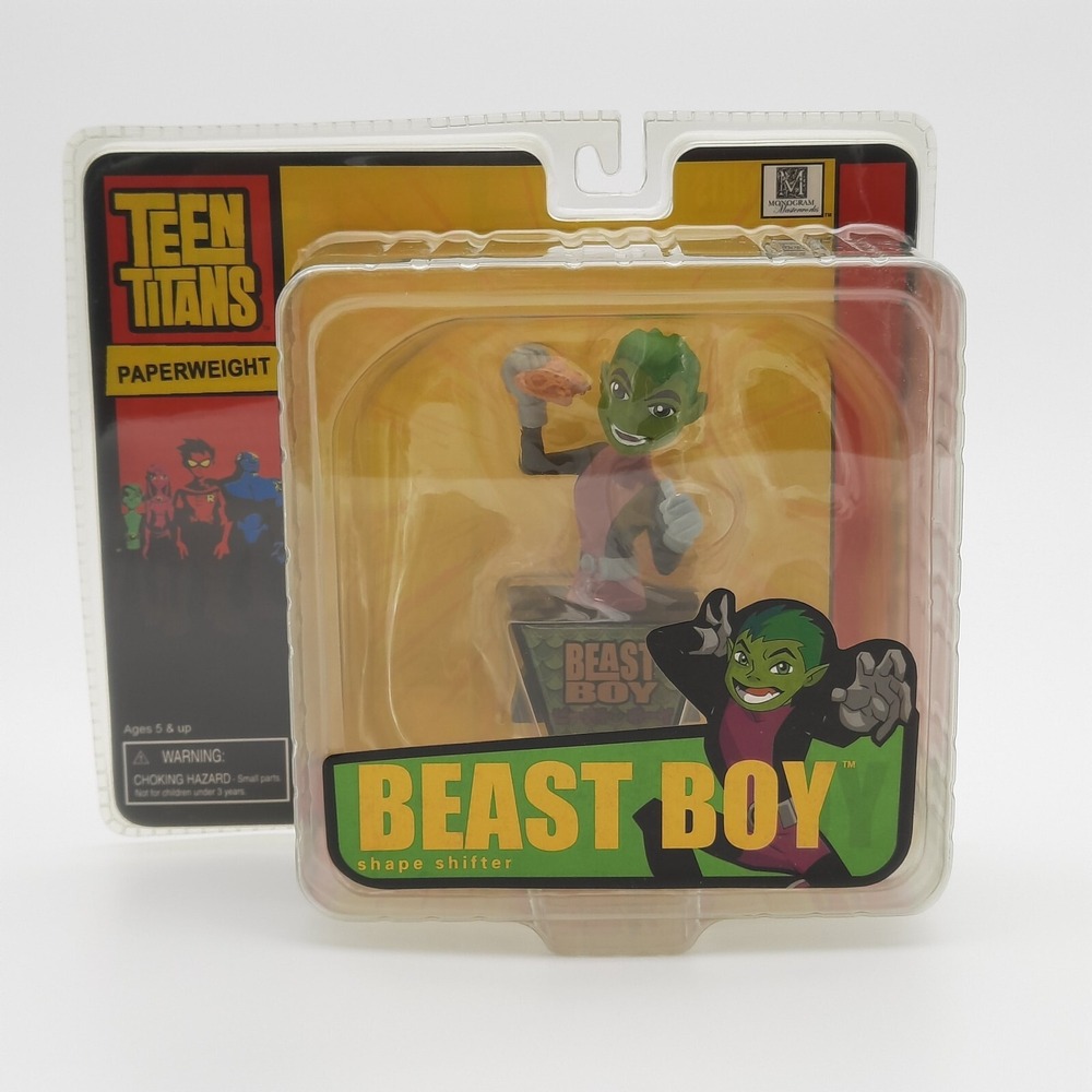 Teen Titans Beast Boy Eating Pizza Paperweight Interlocking Monogram Masterworks